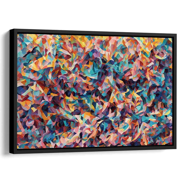 Unpredictable Shapes Dance: Dynamic Abstract Geometric Canvas Art