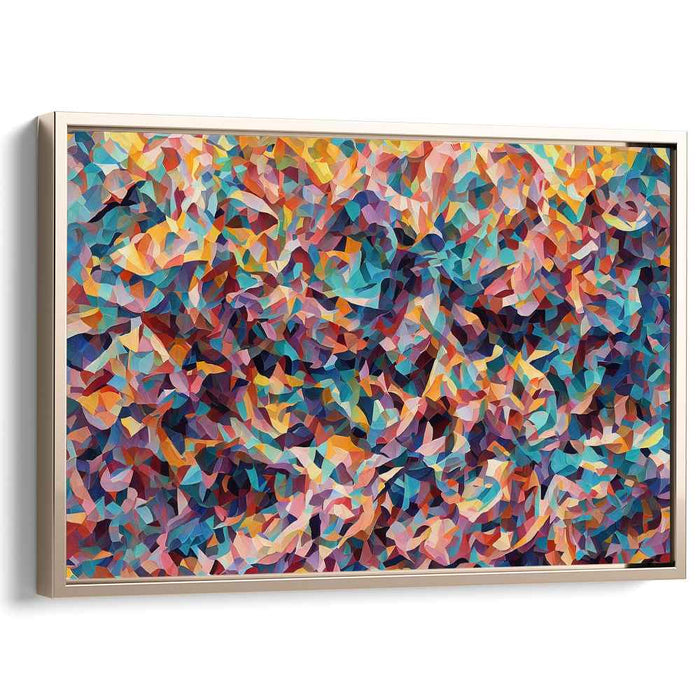 Unpredictable Shapes Dance: Dynamic Abstract Geometric Canvas Art