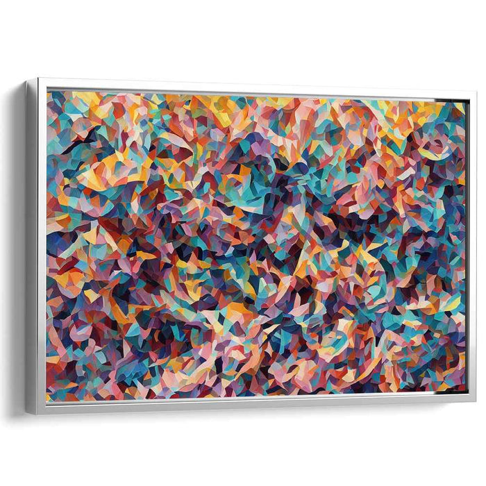 Unpredictable Shapes Dance: Dynamic Abstract Geometric Canvas Art