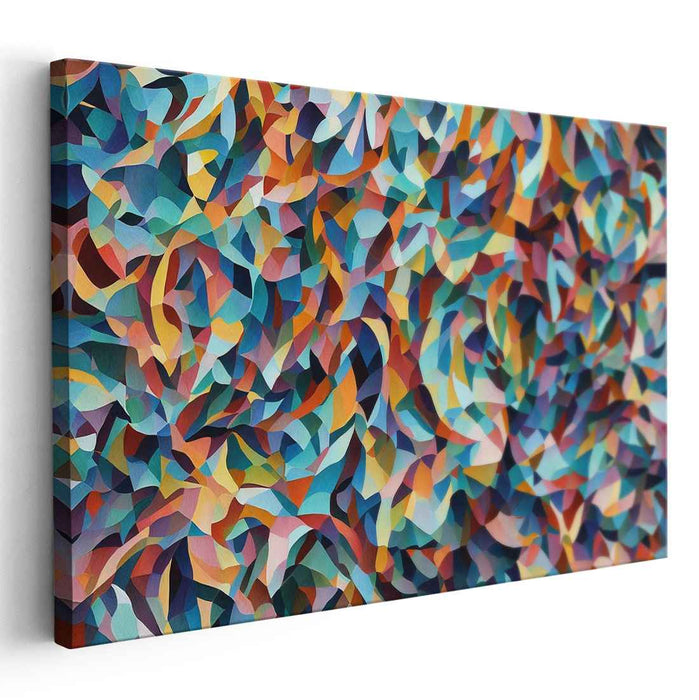 Unraveled Symphony: Abstract Expressionist Geometric Canvas Art Print