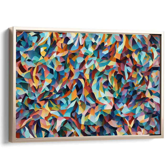 Unraveled Symphony: Abstract Expressionist Geometric Canvas Art Print