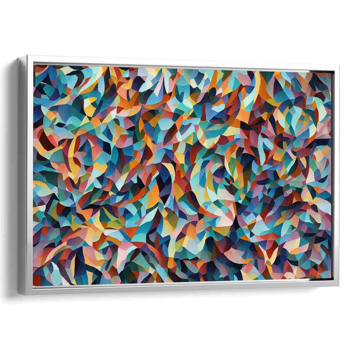 Unraveled Symphony: Abstract Expressionist Geometric Canvas Art Print