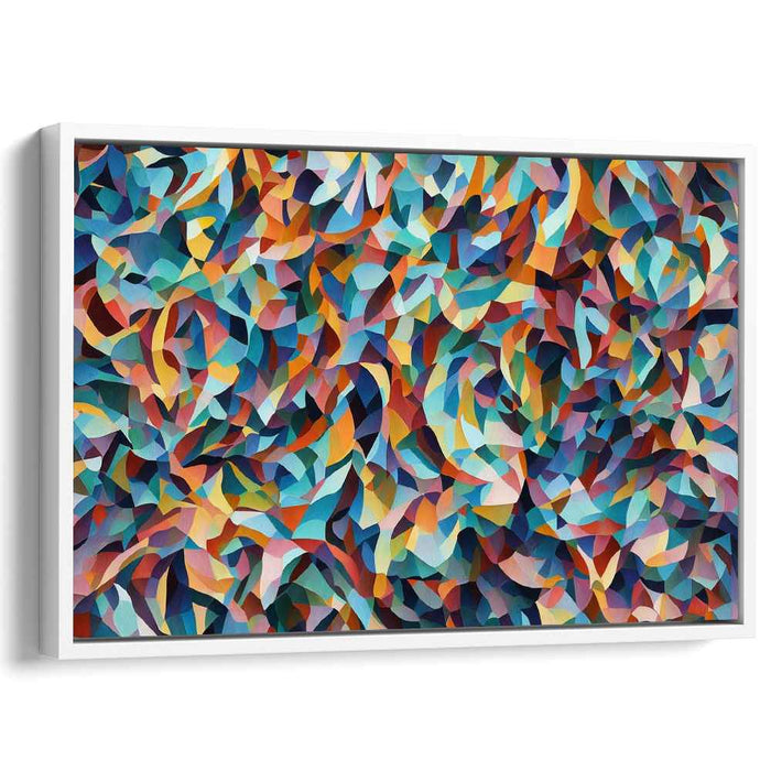 Unraveled Symphony: Abstract Expressionist Geometric Canvas Art Print