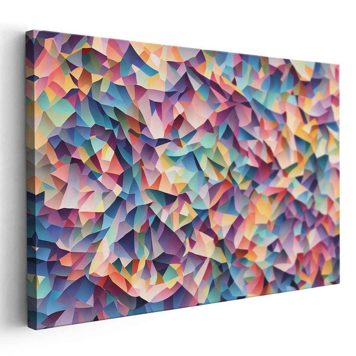 Whispering Shapes Dance: Geometric Abstraction in Pastel Tones Canvas Art