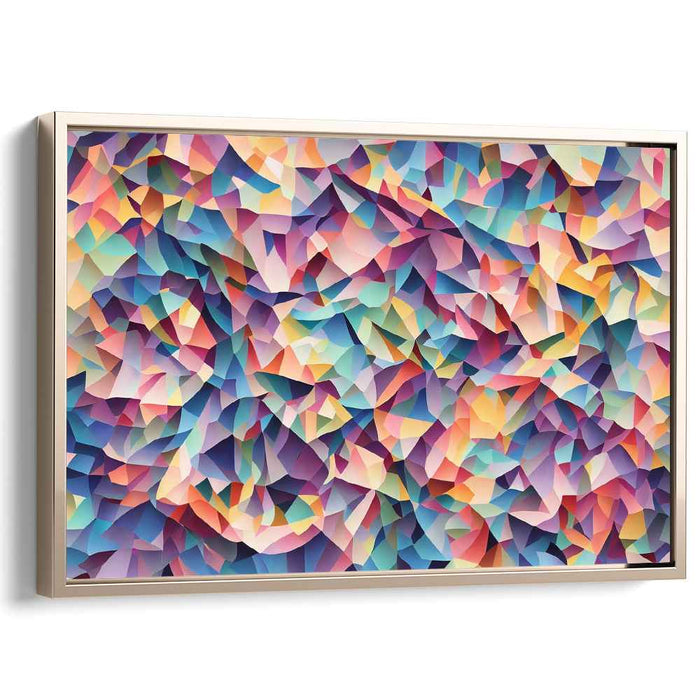 Whispering Shapes Dance: Geometric Abstraction in Pastel Tones Canvas Art