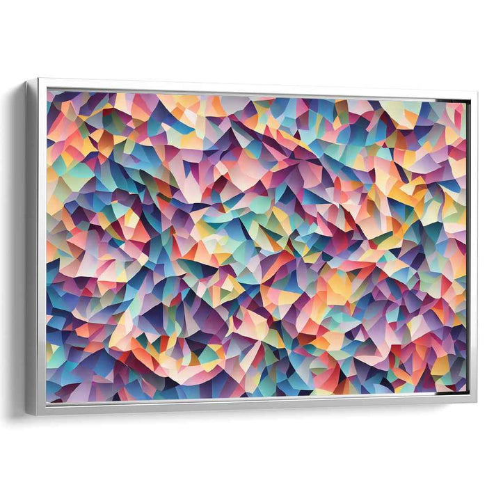 Whispering Shapes Dance: Geometric Abstraction in Pastel Tones Canvas Art