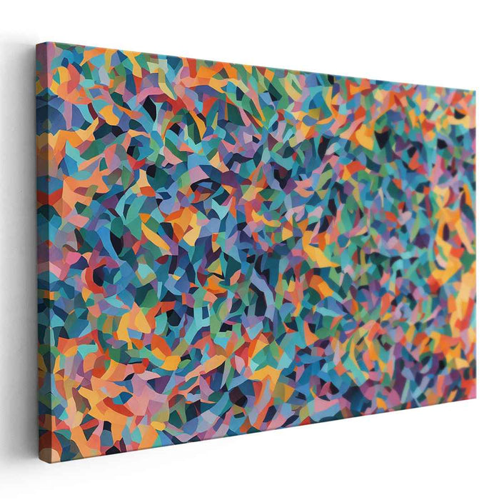 Fragments Of Color Harmony: Abstract Mosaic Canvas Art Print