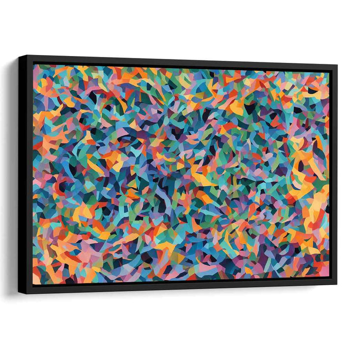 Fragments Of Color Harmony: Abstract Mosaic Canvas Art Print