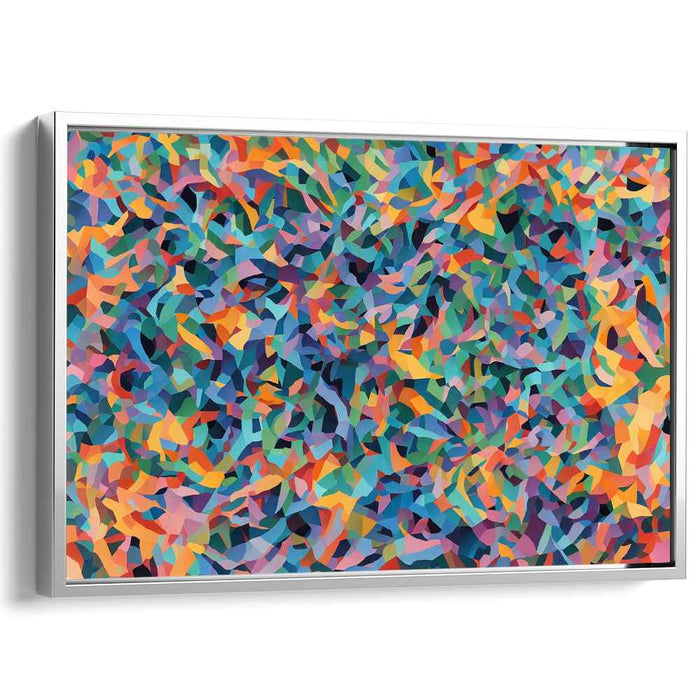 Fragments Of Color Harmony: Abstract Mosaic Canvas Art Print