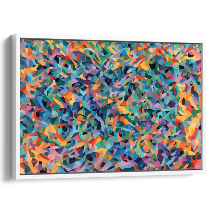 Fragments Of Color Harmony: Abstract Mosaic Canvas Art Print