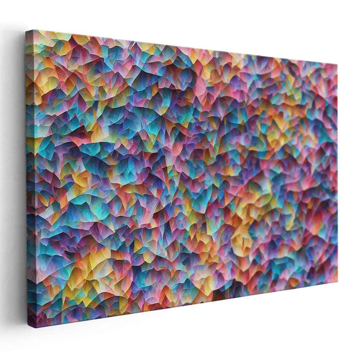 Bold Spectrum Melody: Abstract Expressionist Rainbow Canvas Art