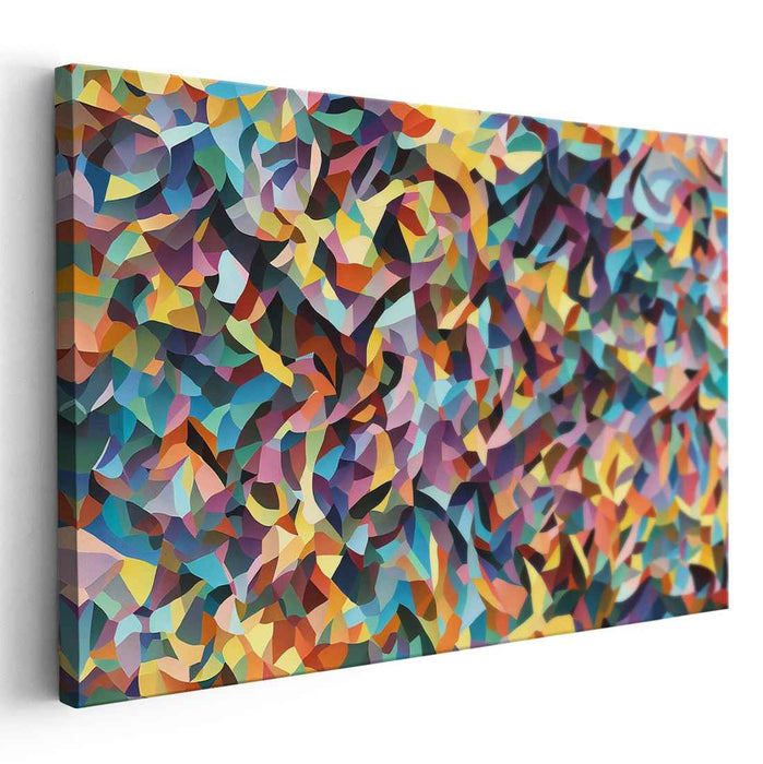 Chaos Spectrum Symmetry Burst: Abstract Geometric Color Explosion Canvas Art Print