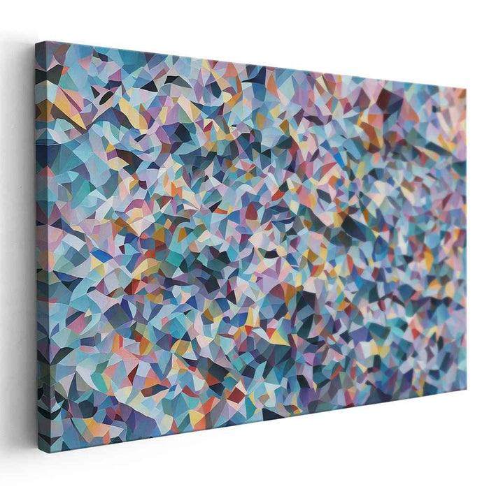 Chromatic Geometric Harmony: Vibrant Polygonal Abstract Art Print