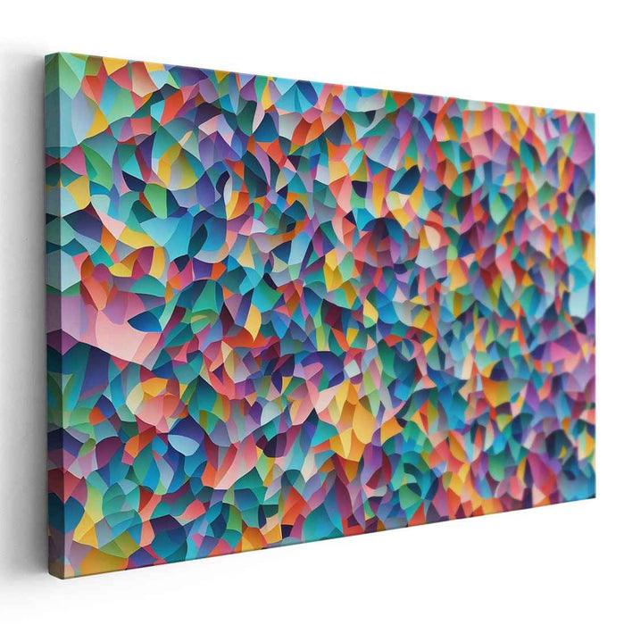 Azure Harmonic Waves Collide: Abstract Geometric Symphony in Blue Canvas Art