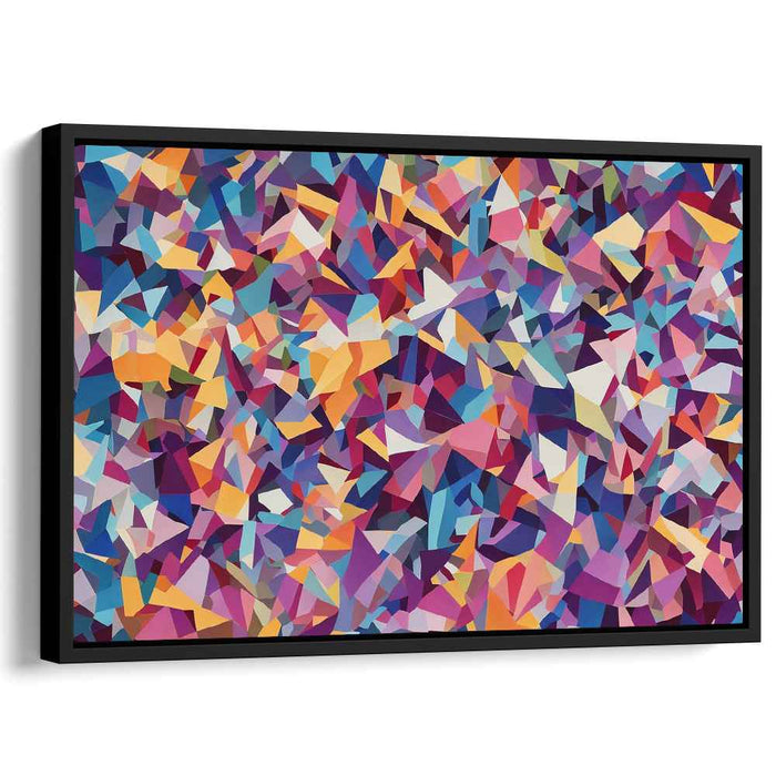 Neon Prism Harmony: Vibrant Geometric Abstraction Canvas Art