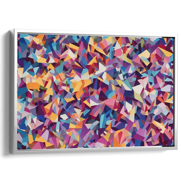 Neon Prism Harmony: Vibrant Geometric Abstraction Canvas Art