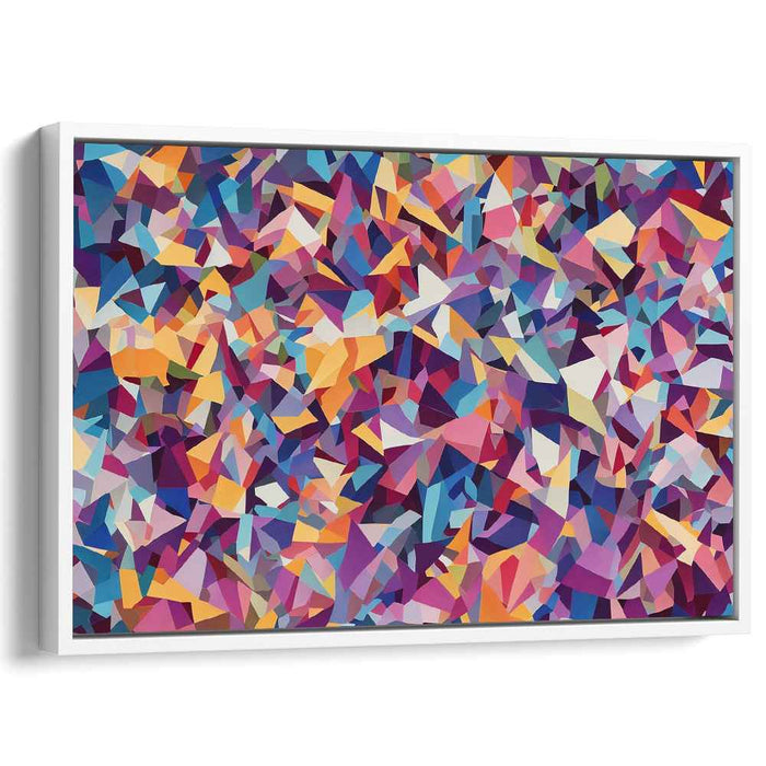Neon Prism Harmony: Vibrant Geometric Abstraction Canvas Art