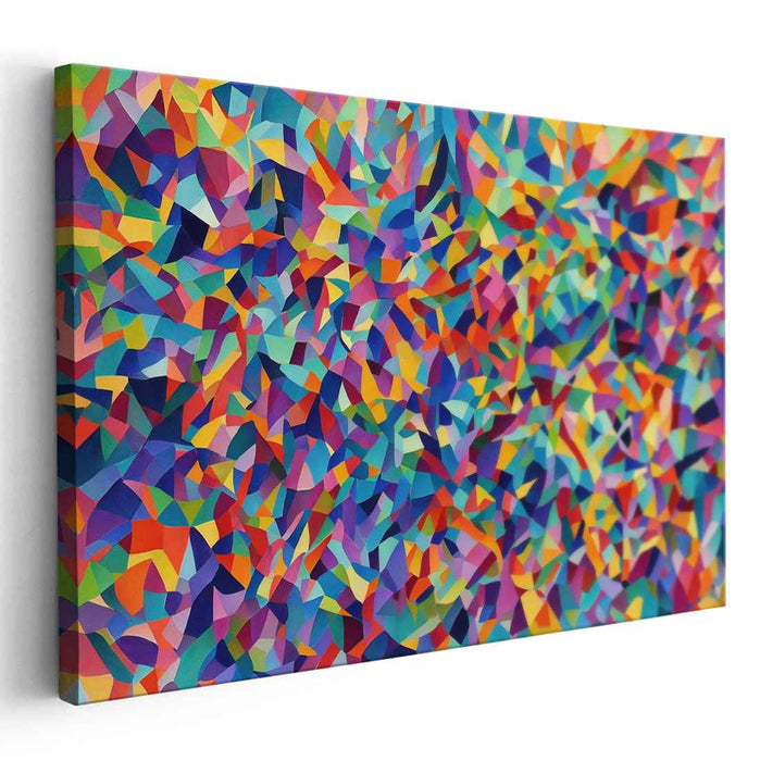 Dimensional Mirage Dance: Abstract Geometric Canvas Art Print