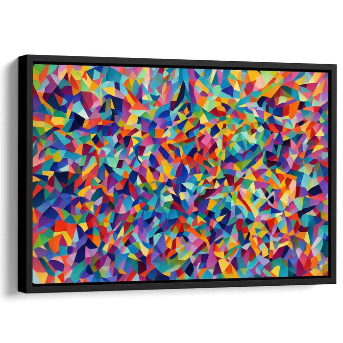 Dimensional Mirage Dance: Abstract Geometric Canvas Art Print