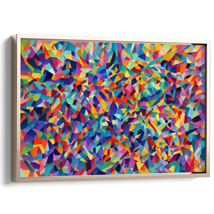 Dimensional Mirage Dance: Abstract Geometric Canvas Art Print