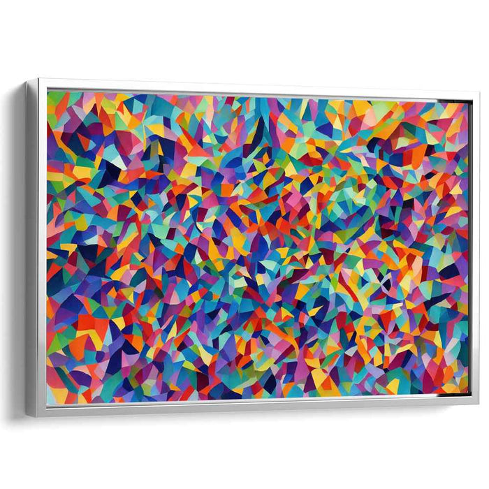 Dimensional Mirage Dance: Abstract Geometric Canvas Art Print