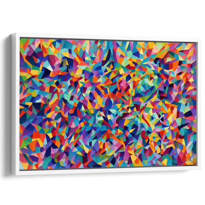 Dimensional Mirage Dance: Abstract Geometric Canvas Art Print