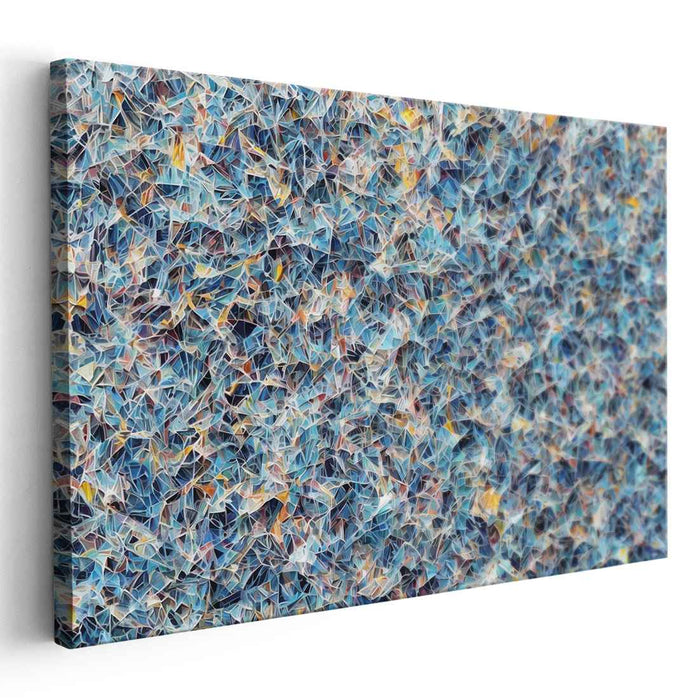 Crystalline Dreams: Abstract Geometric Blue Canvas Art Print