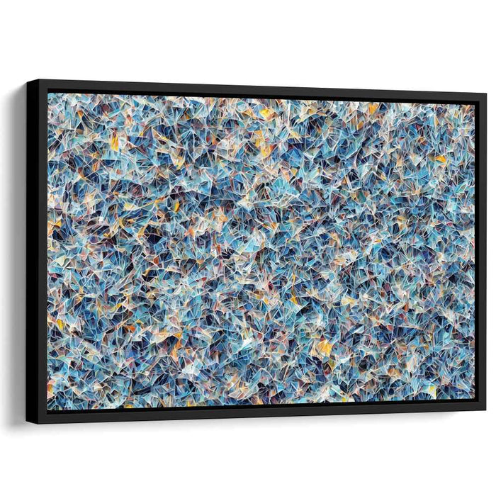 Crystalline Dreams: Abstract Geometric Blue Canvas Art Print