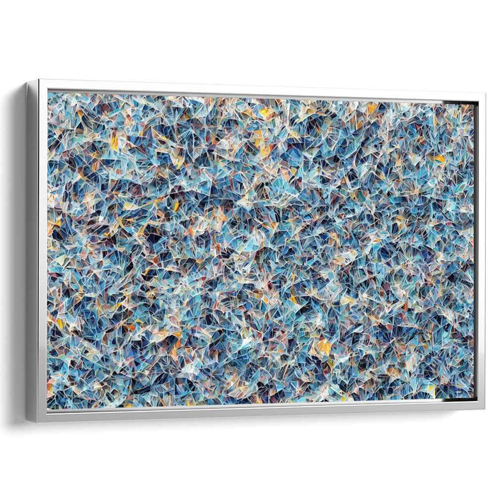 Crystalline Dreams: Abstract Geometric Blue Canvas Art Print