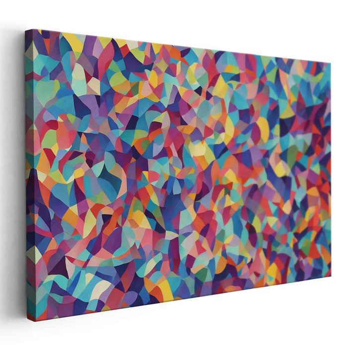 Ethereal Polygon Dance: Dynamic Geometric Abstract Canvas Art