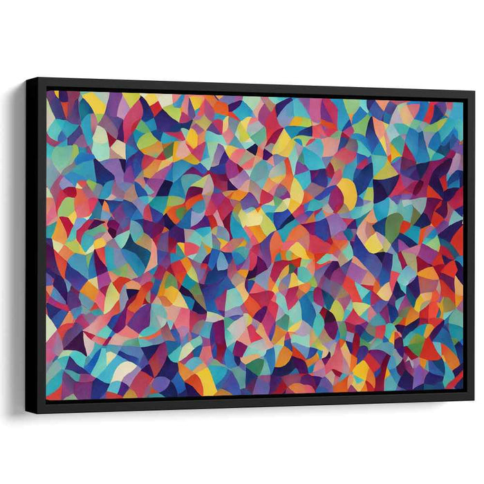 Ethereal Polygon Dance: Dynamic Geometric Abstract Canvas Art