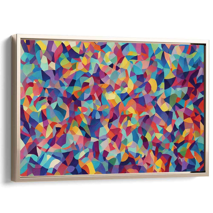 Ethereal Polygon Dance: Dynamic Geometric Abstract Canvas Art