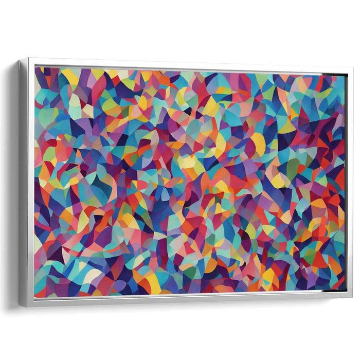 Ethereal Polygon Dance: Dynamic Geometric Abstract Canvas Art