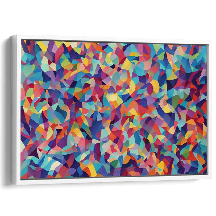 Ethereal Polygon Dance: Dynamic Geometric Abstract Canvas Art