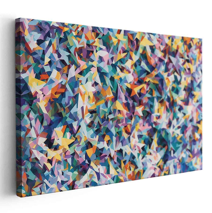 Whirlwind Geometry Dance: Dynamic Abstract Geometric Canvas Art