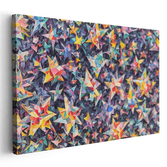 Cosmic Array: Geometric Starburst Canvas Art Print