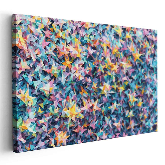 Starlight Geometry: Geometric Starburst Abstract Canvas Art Print