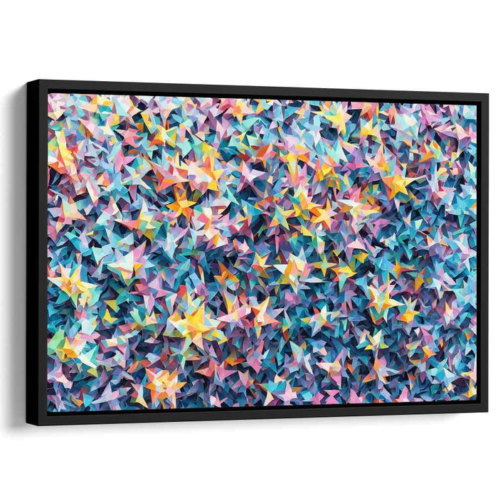 Starlight Geometry: Geometric Starburst Abstract Canvas Art Print