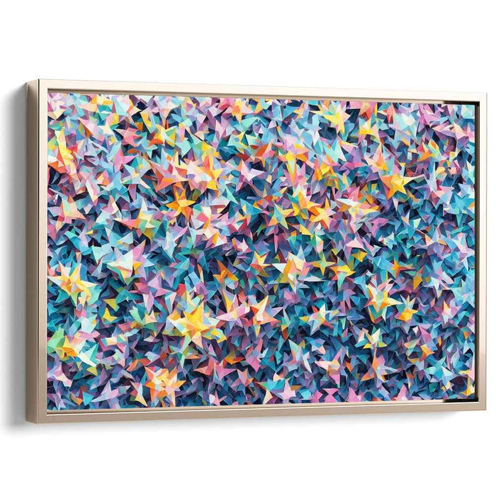 Starlight Geometry: Geometric Starburst Abstract Canvas Art Print