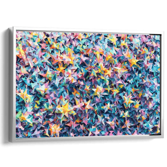 Starlight Geometry: Geometric Starburst Abstract Canvas Art Print