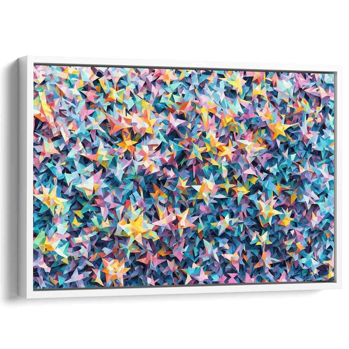 Starlight Geometry: Geometric Starburst Abstract Canvas Art Print