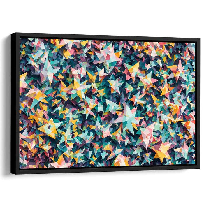 Celestial Balance: Vibrant Geometric Abstract Star Pattern Canvas Art