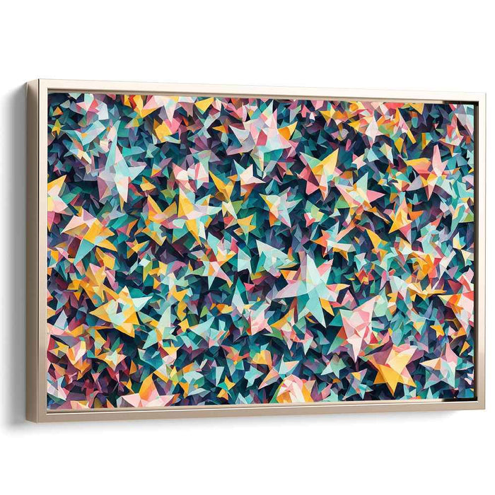 Celestial Balance: Vibrant Geometric Abstract Star Pattern Canvas Art