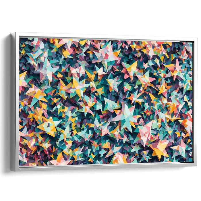 Celestial Balance: Vibrant Geometric Abstract Star Pattern Canvas Art