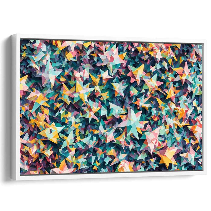 Celestial Balance: Vibrant Geometric Abstract Star Pattern Canvas Art