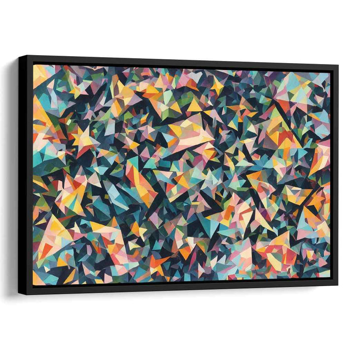 Pixelated Prism Dance: Modern Geometric Abstract Canvas Art