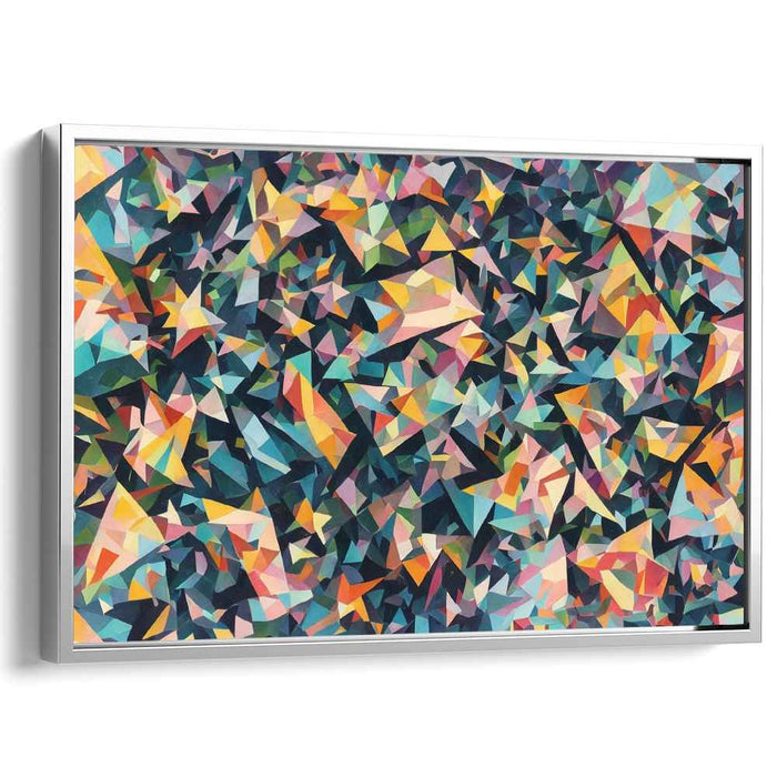 Pixelated Prism Dance: Modern Geometric Abstract Canvas Art