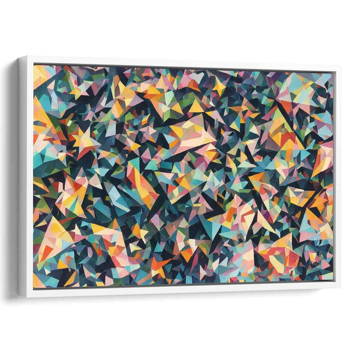 Pixelated Prism Dance: Modern Geometric Abstract Canvas Art