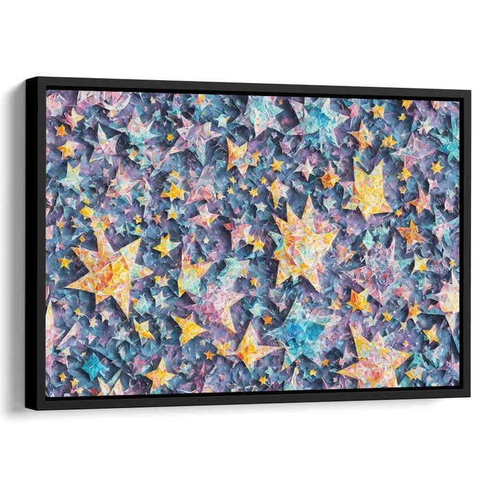 Starry Delight: A Kaleidoscopic Vision in Violet and Gold Canvas Art Print