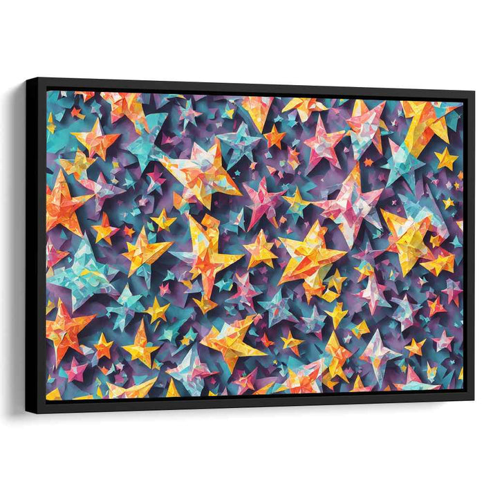 Cosmic Nightfall Glitter: Vibrant Starry Night Canvas Art Print